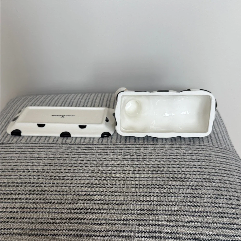 MacKenzie-Childs Courtly Check Cow Creamery Covered Butter Dish